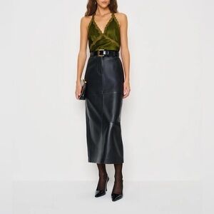 Reformation Monica Silk Top In Moss Garden, NWOT, Never worn, No flaws.